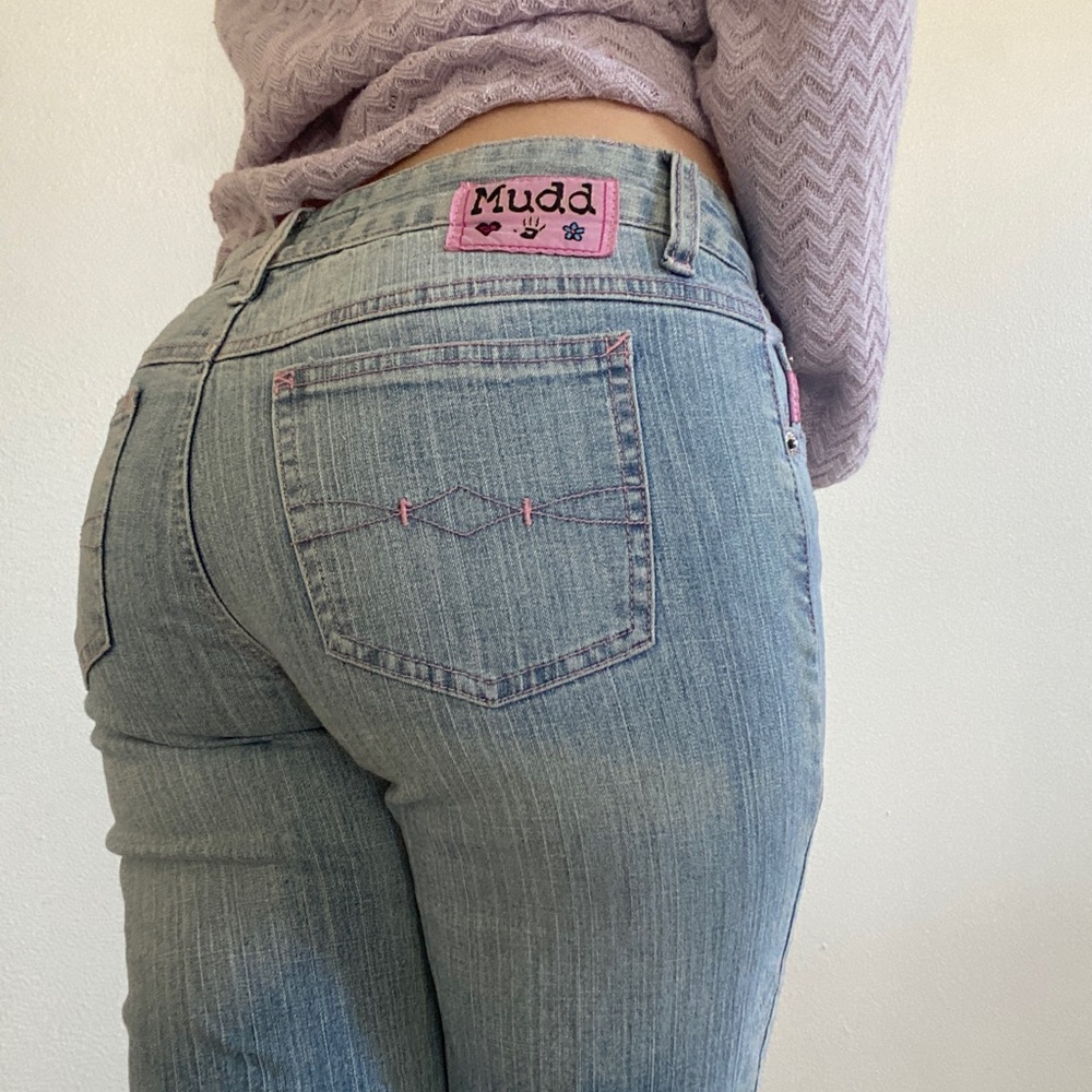 Y2k Mudd Low Rise Bootcut Jeans Pink Label
